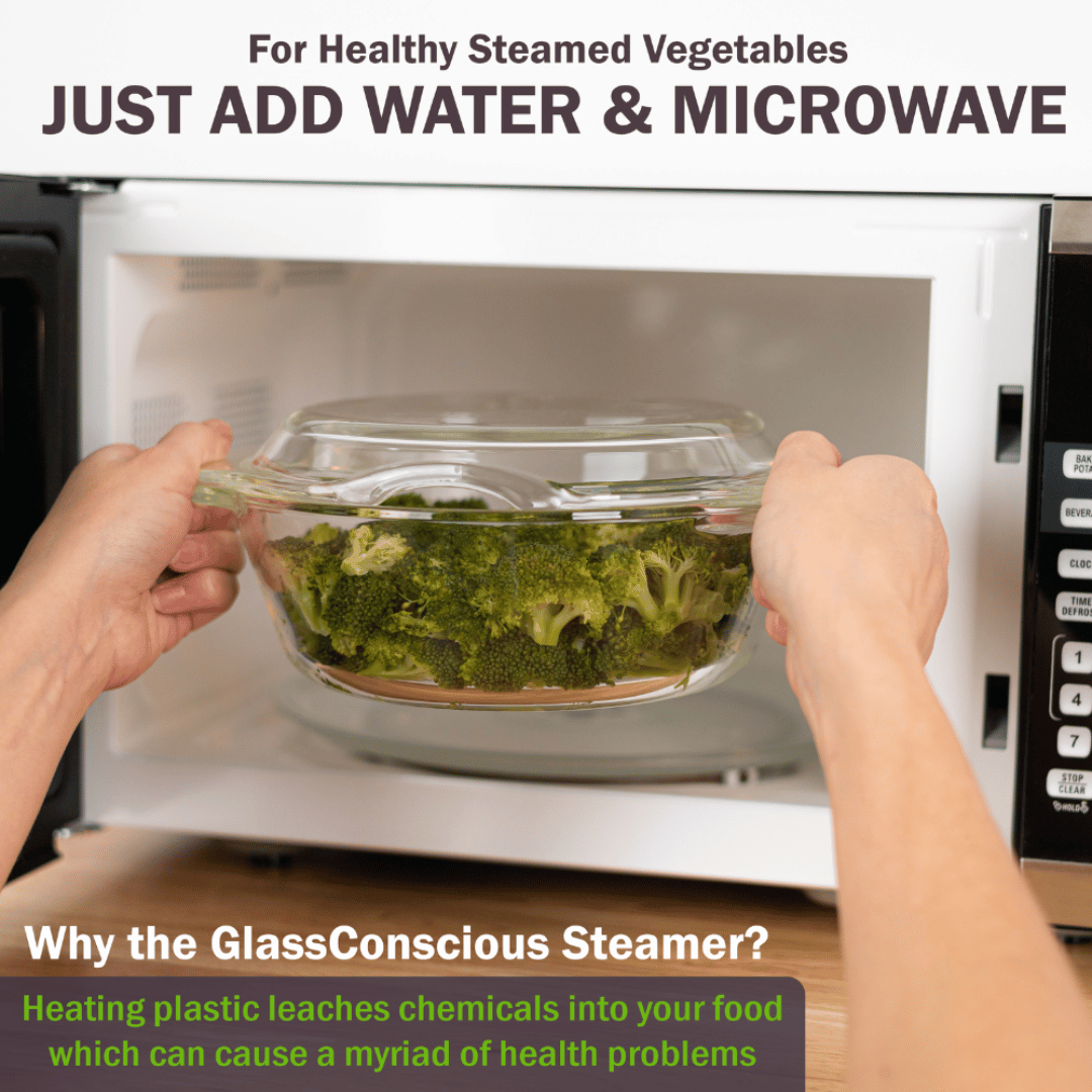 Microwave Vegetable Steamer, Side View